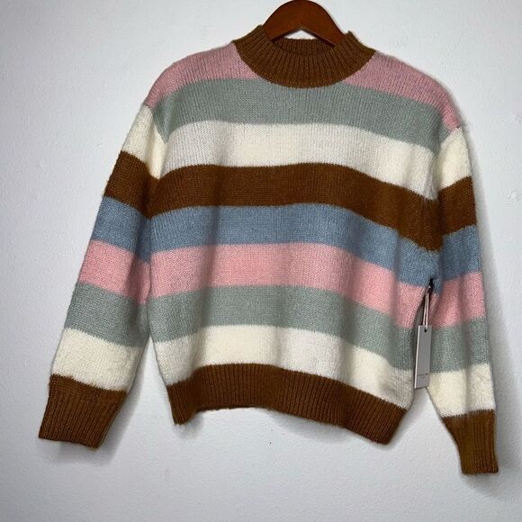 A Collective Story Sweaters - A Collective Story Stripe Pullover Sweater Size Medium